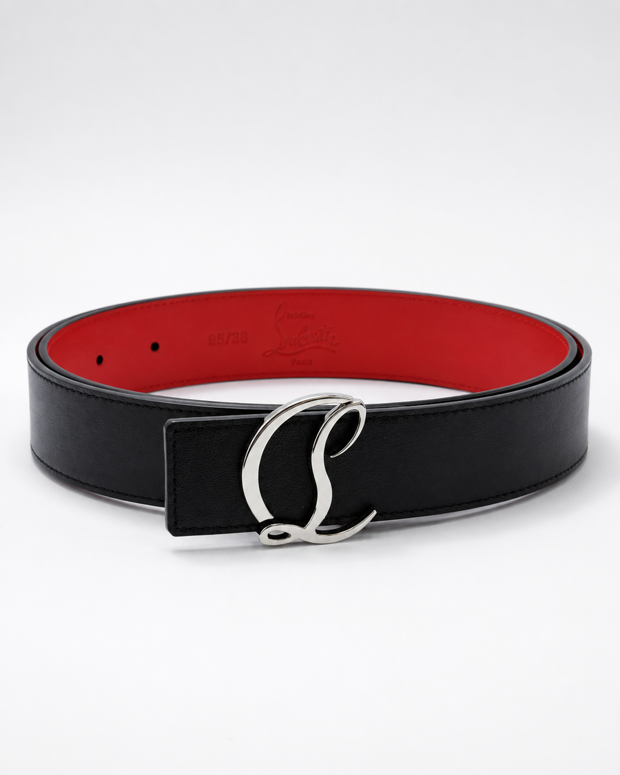Black/ Red inner lining Silver-Tone Buckle Belt - Product image 1