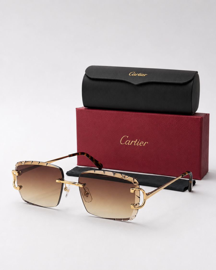 CR Signature C Rimless Faceted Sunglasses