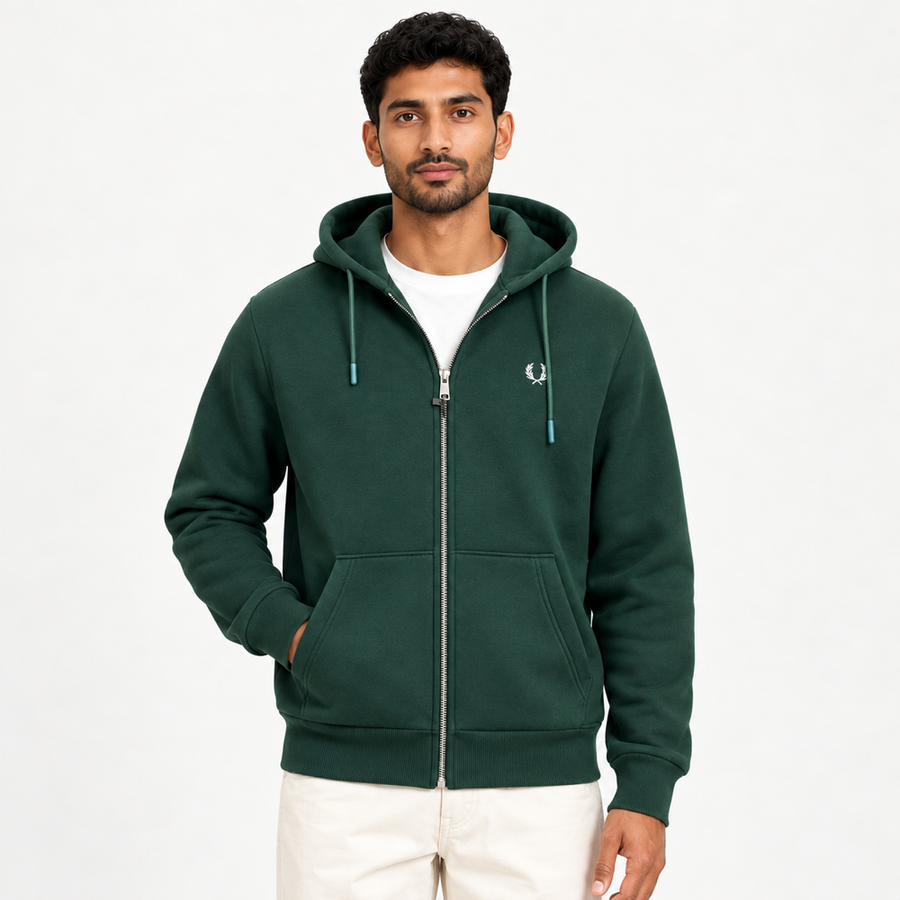 FP — Forest-Green Laurel Full-Zip Hoodie — front