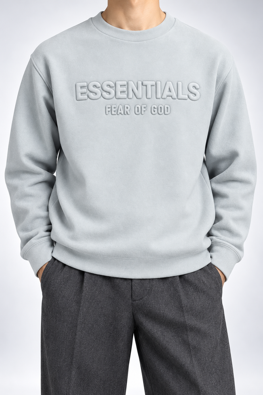 ESS — Light-Grey Tonal-Logo Sweatshirt — additional