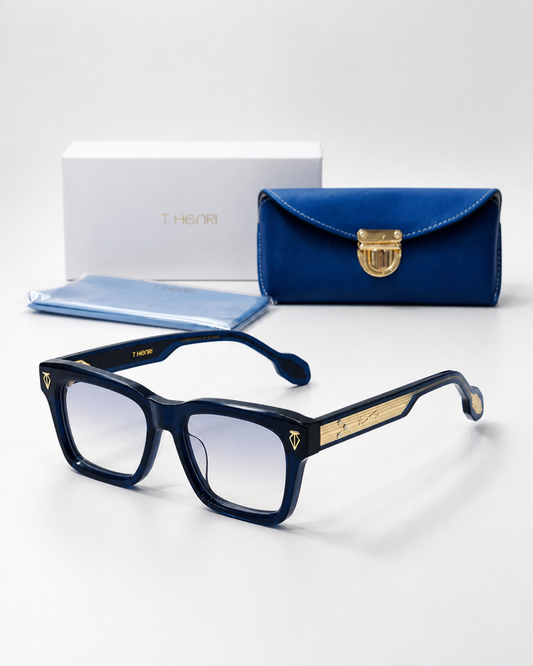 TH Navy Blue Clear-Tint Square Sunglasses