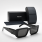PR Black Smoke Rectangular Sunglasses