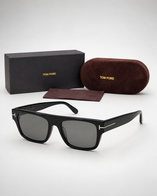 TF Black Smoke Rectangular Sunglasses