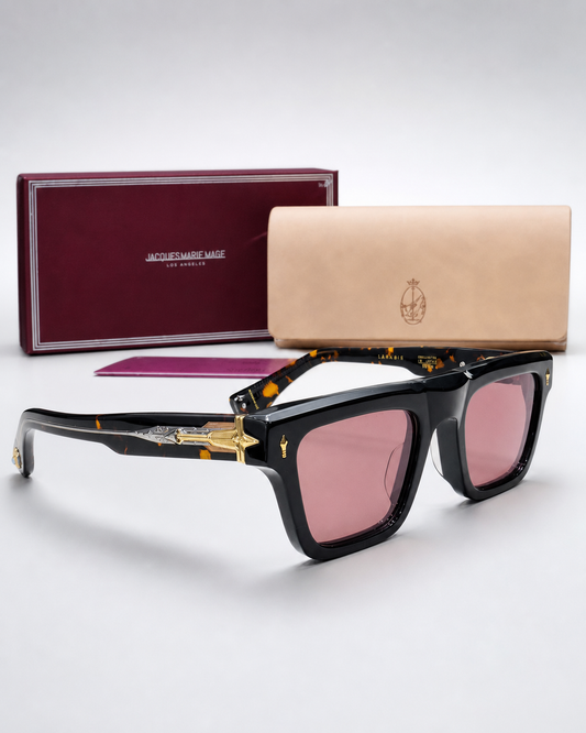 JMM Black Pink Rectangular Sunglasses