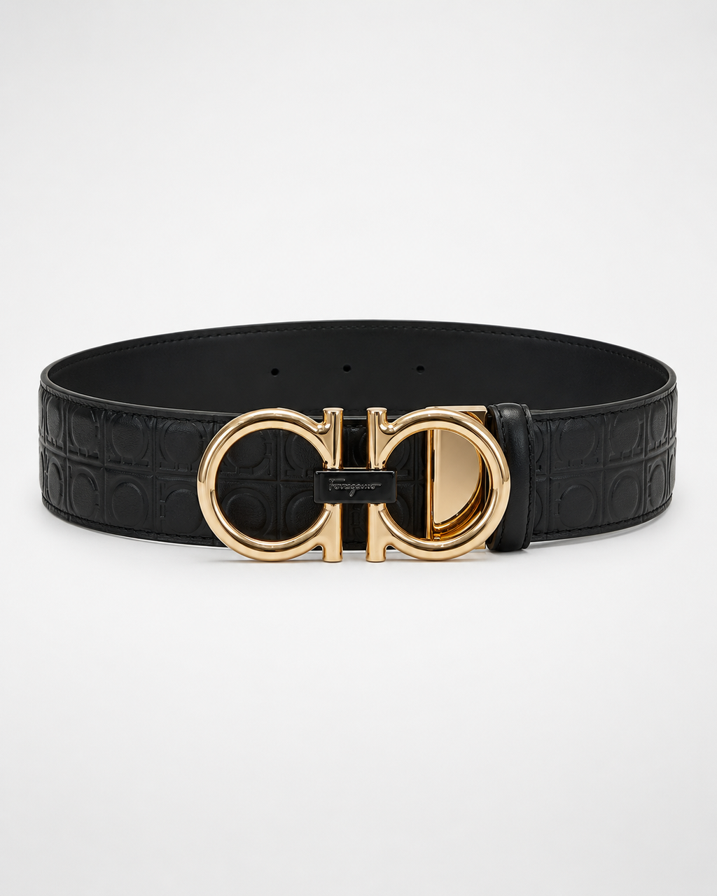 Black/ Gold-tone Reversible Gold-Tone Buckle Belt - Product image 1