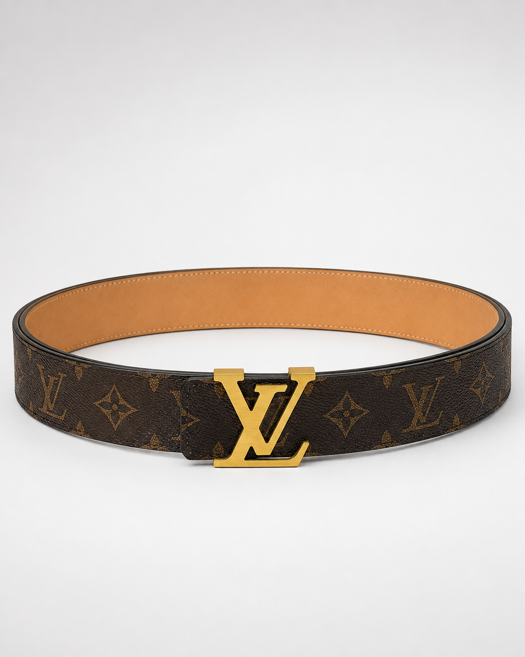 Dark brown/ Tan and gold Gold-Tone Buckle Belt - Product image 1