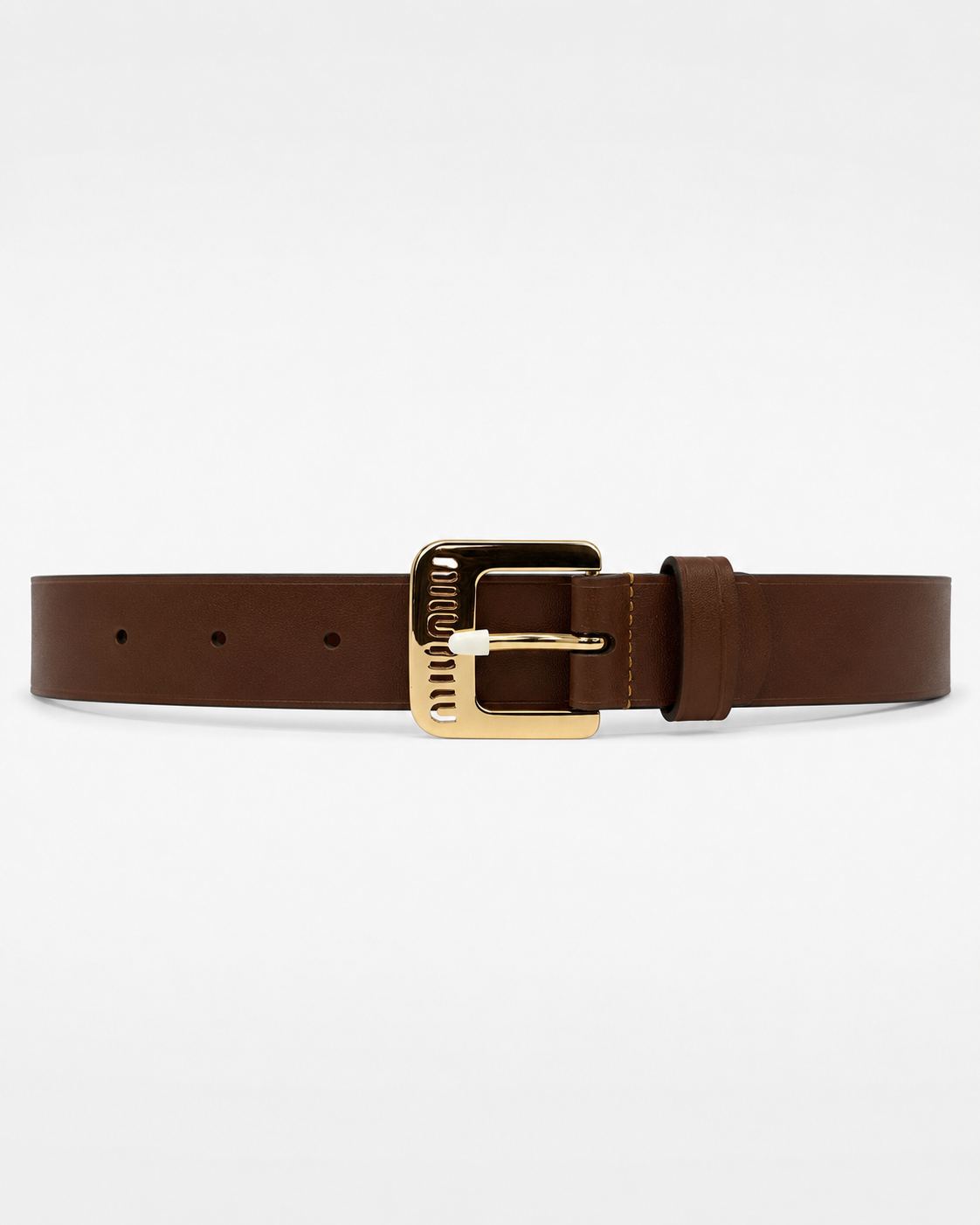 Brown/ Gold Gold-Tone Buckle Belt - Product image 1