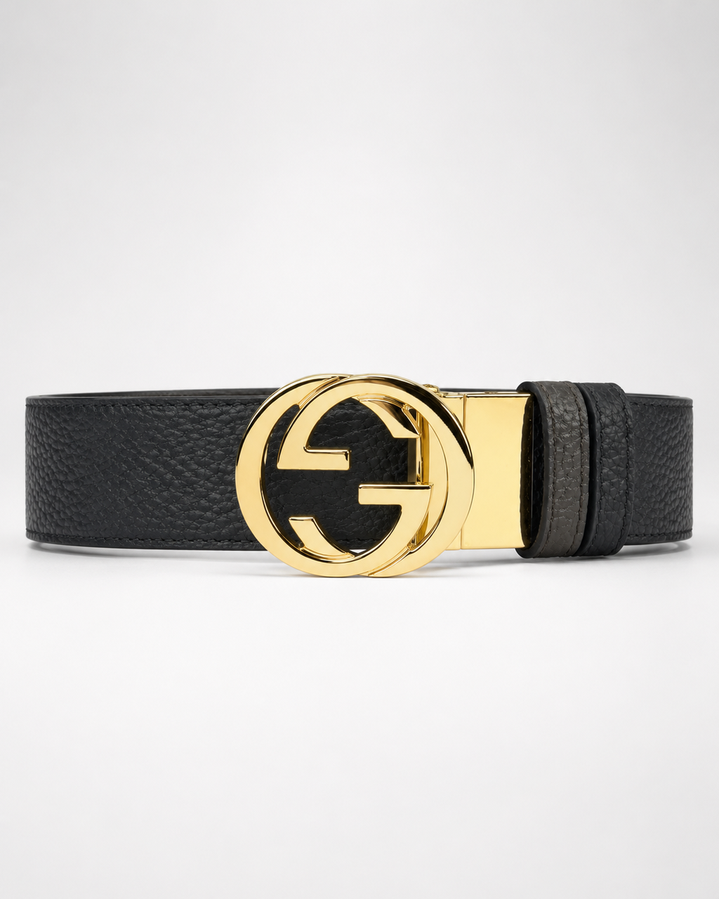 Black/ Dark brown Reversible Gold-Tone Buckle Belt - Product image 1