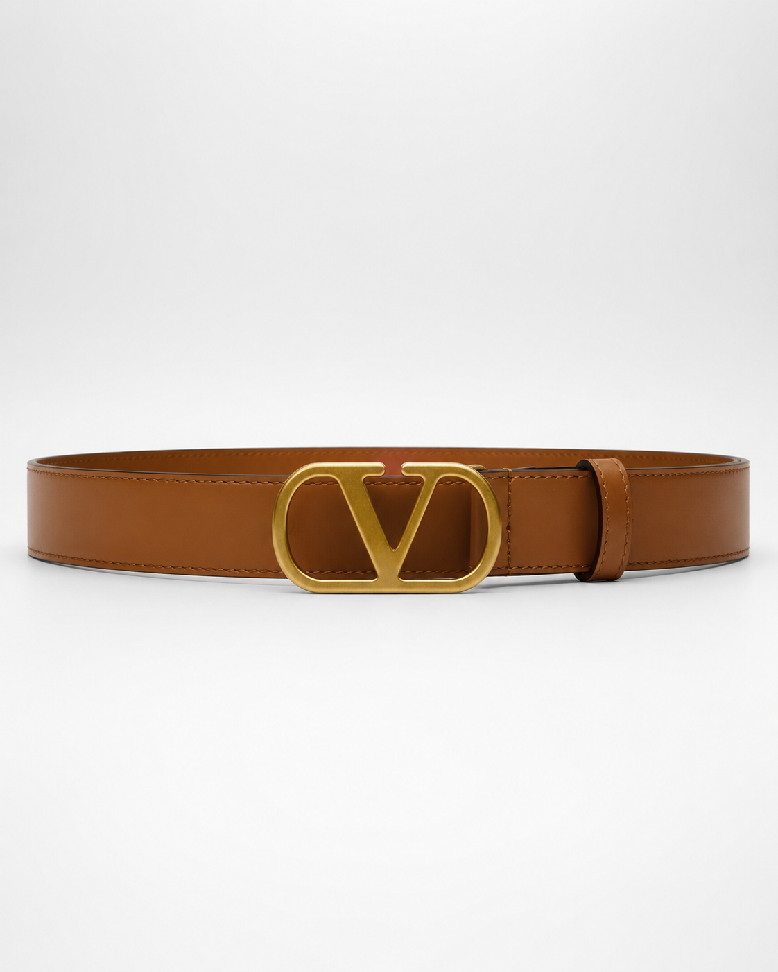 Tan/ brown/ Gold-tone Gold-Tone Buckle Belt - Product image 1