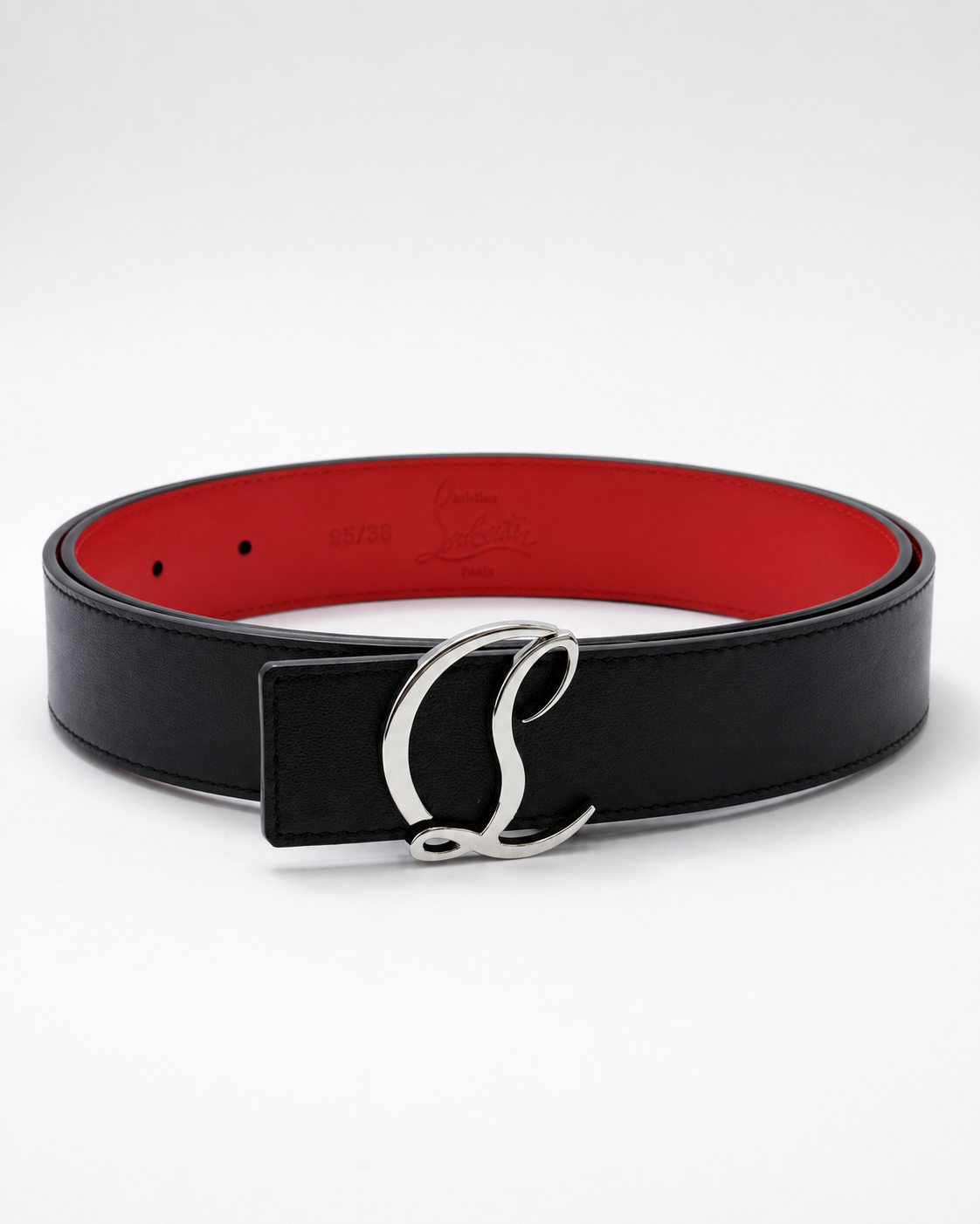Black/ Red inner lining Silver-Tone Buckle Belt - Product image 1