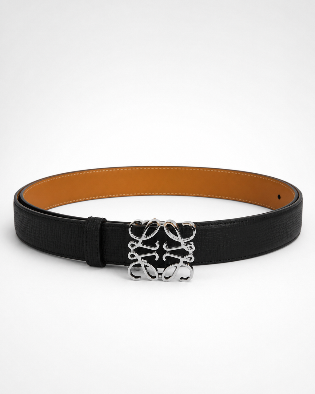 Black/ Tan/ brown Silver-Tone Buckle Belt - Product image 1