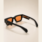 JMM Black Amber Rectangular Sunglasses