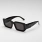 PR Black Smoke Rectangular Sunglasses