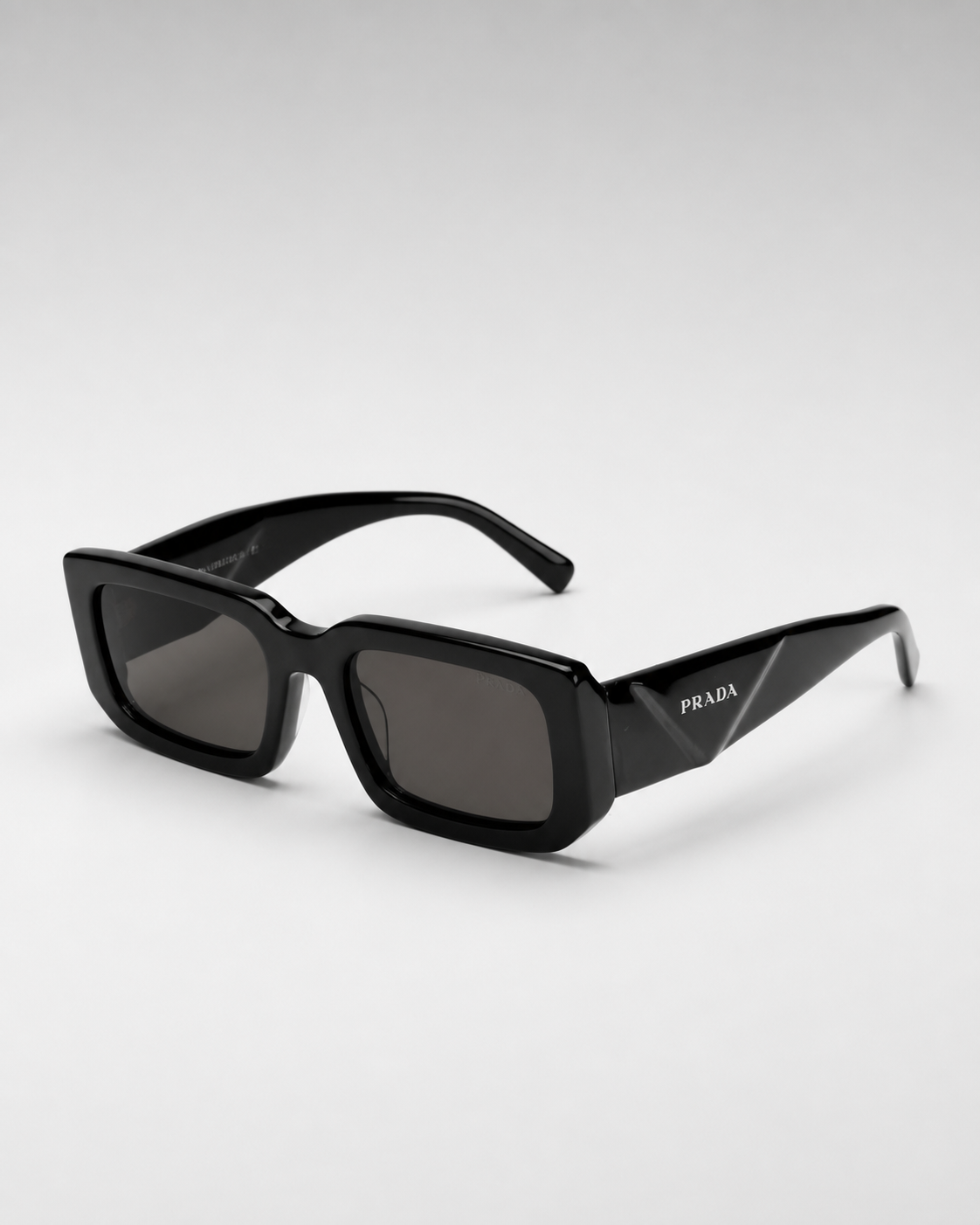 PR Black Smoke Rectangular Sunglasses