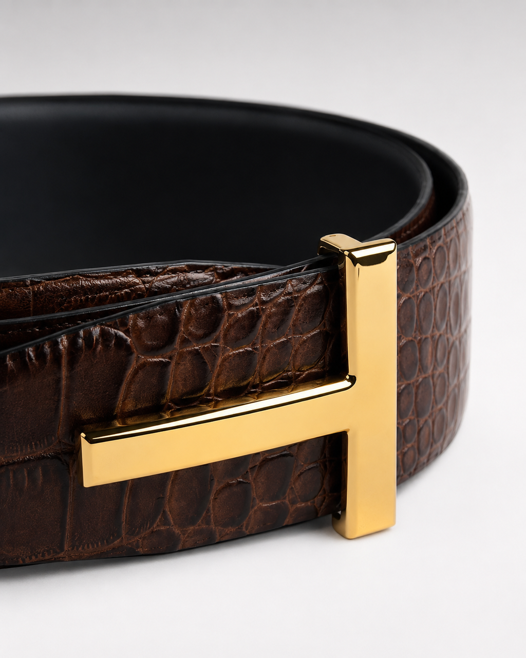 Brown/ Black Reversible Gold-Tone Buckle Belt - Product image 2
