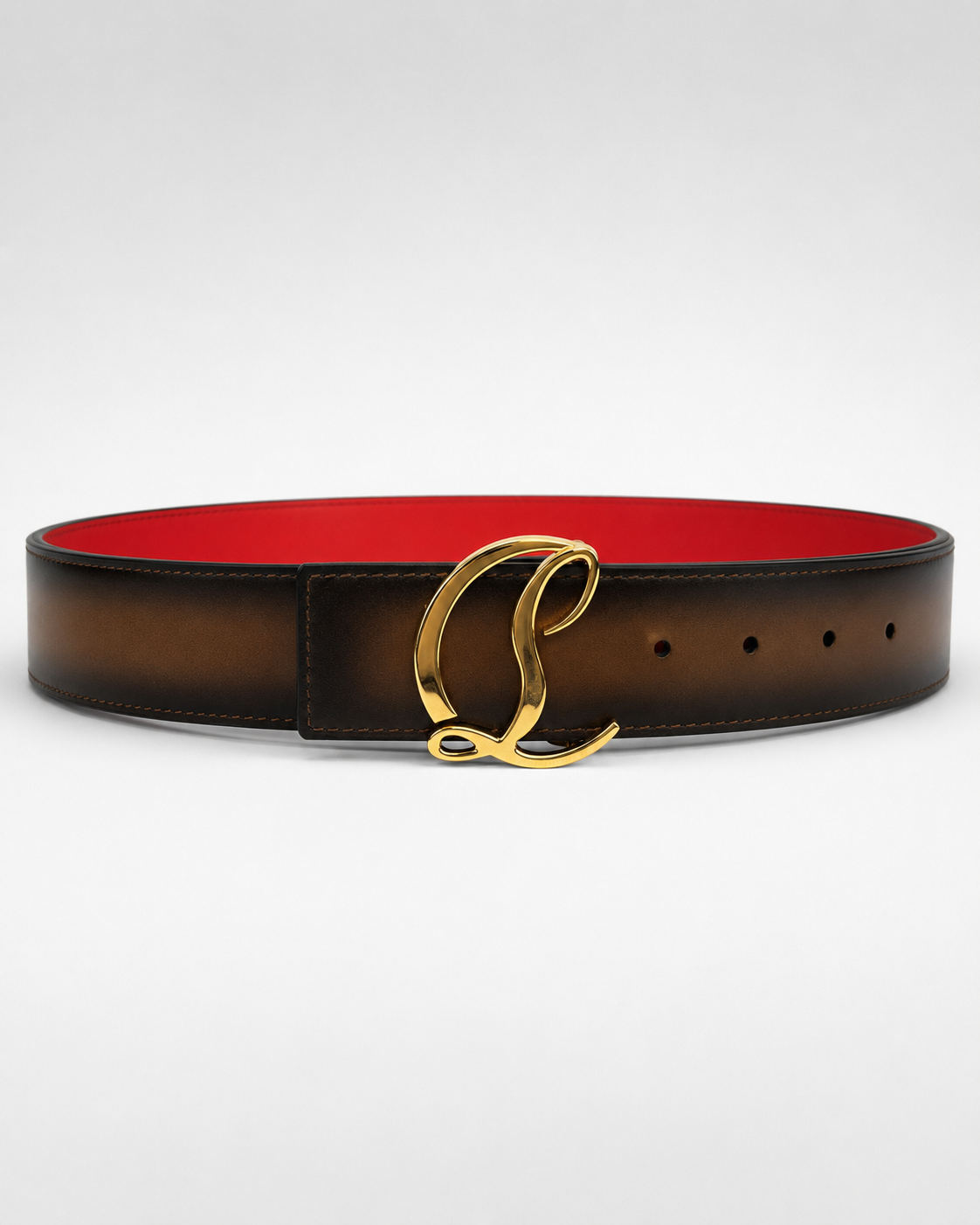 Dark brown/ Red inner lining Gold-Tone Buckle Belt - Product image 2