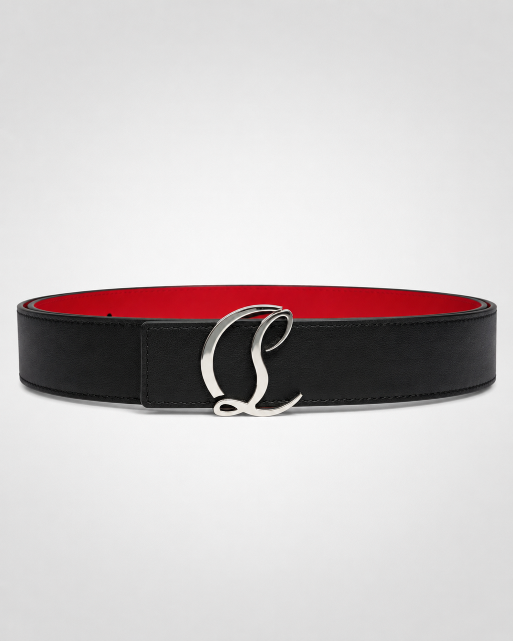 Black/ Red inner lining Silver-Tone Buckle Belt - Product image 2