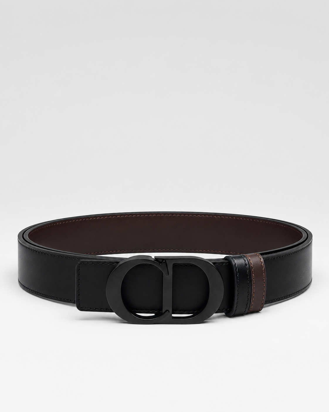 Black/ Brown Reversible Dark Metal Buckle Belt - Product image 2