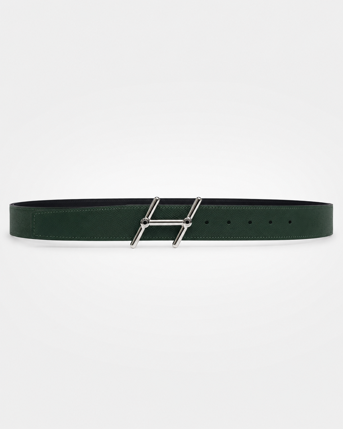 Dark green/ Black Reversible Silver-Tone Buckle Belt - Product image 2