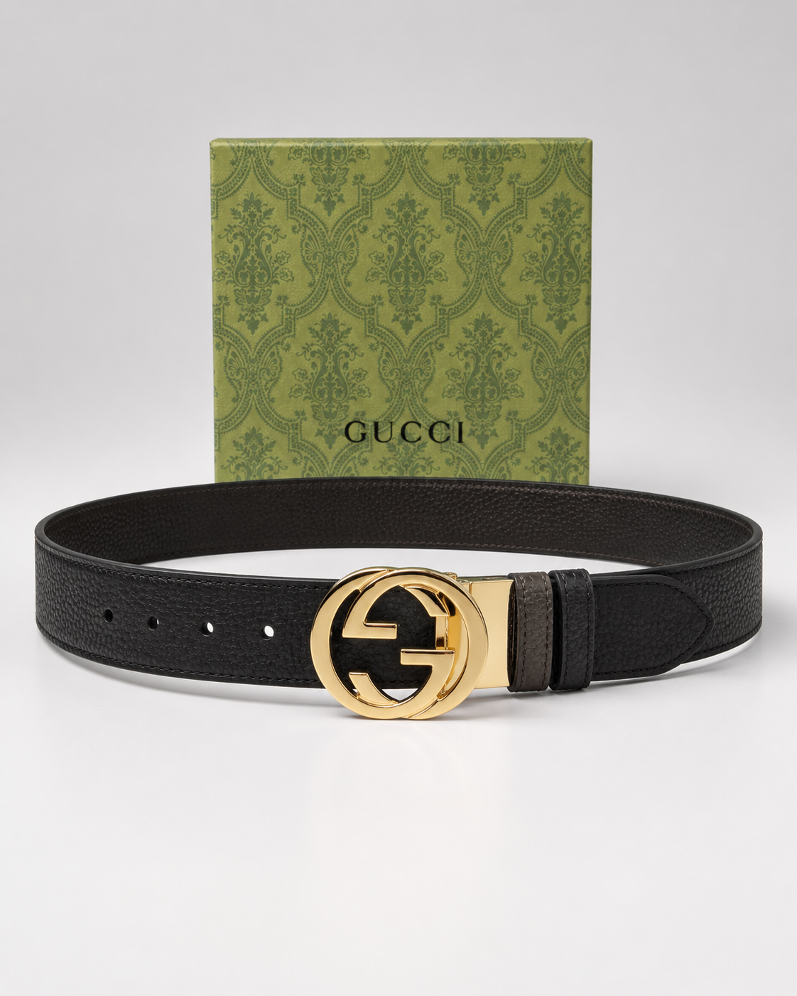 Black/ Dark brown Reversible Gold-Tone Buckle Belt - Product image 2