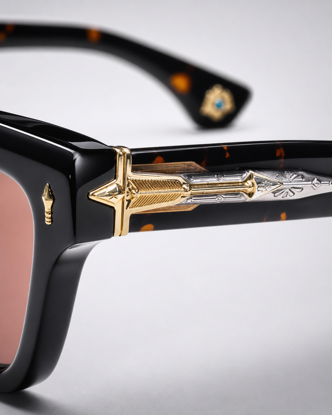 JMM Black Pink Rectangular Sunglasses