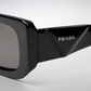PR Black Smoke Rectangular Sunglasses