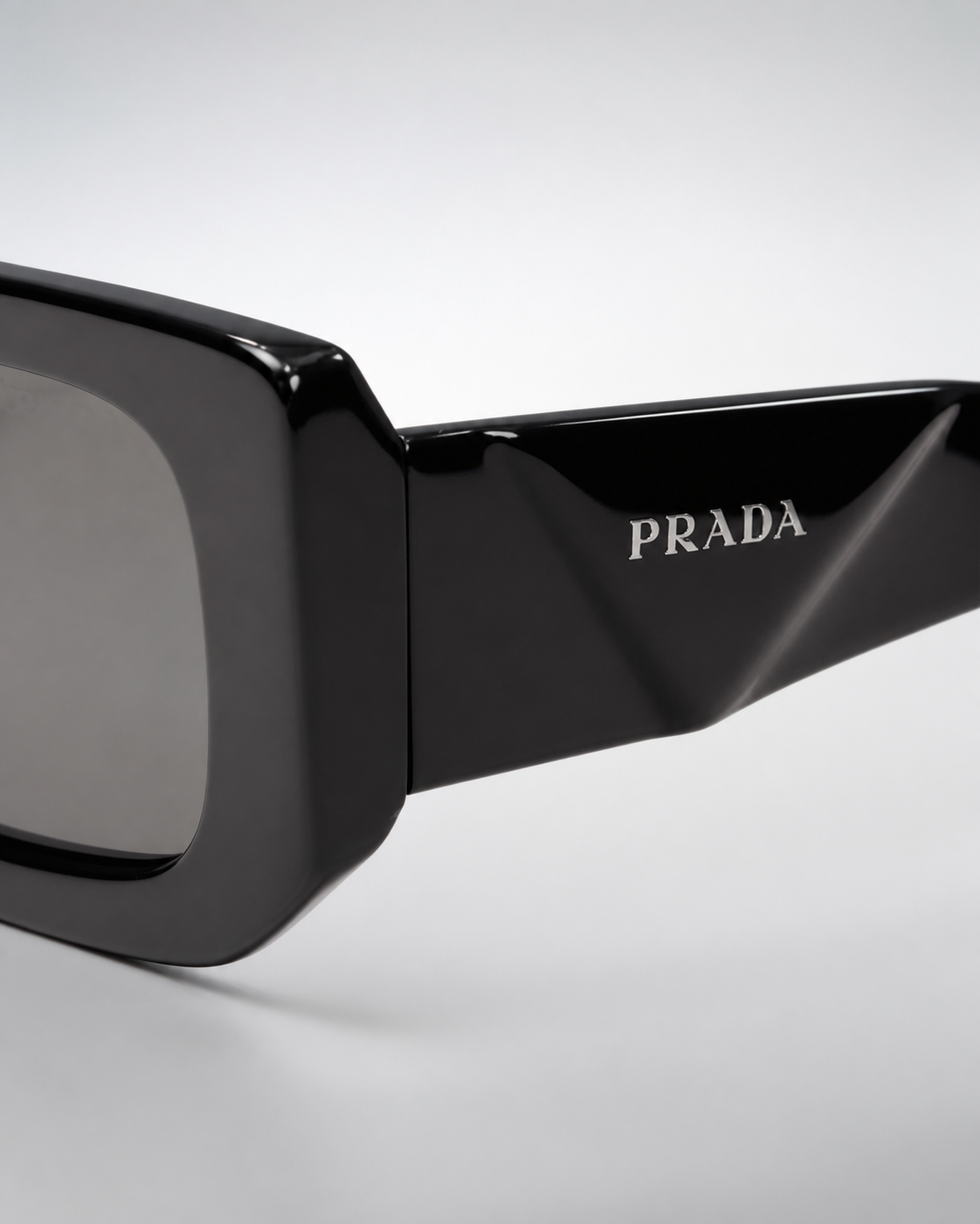 PR Black Smoke Rectangular Sunglasses
