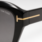 TF Black Smoke Double-Bridge Square Sunglasses