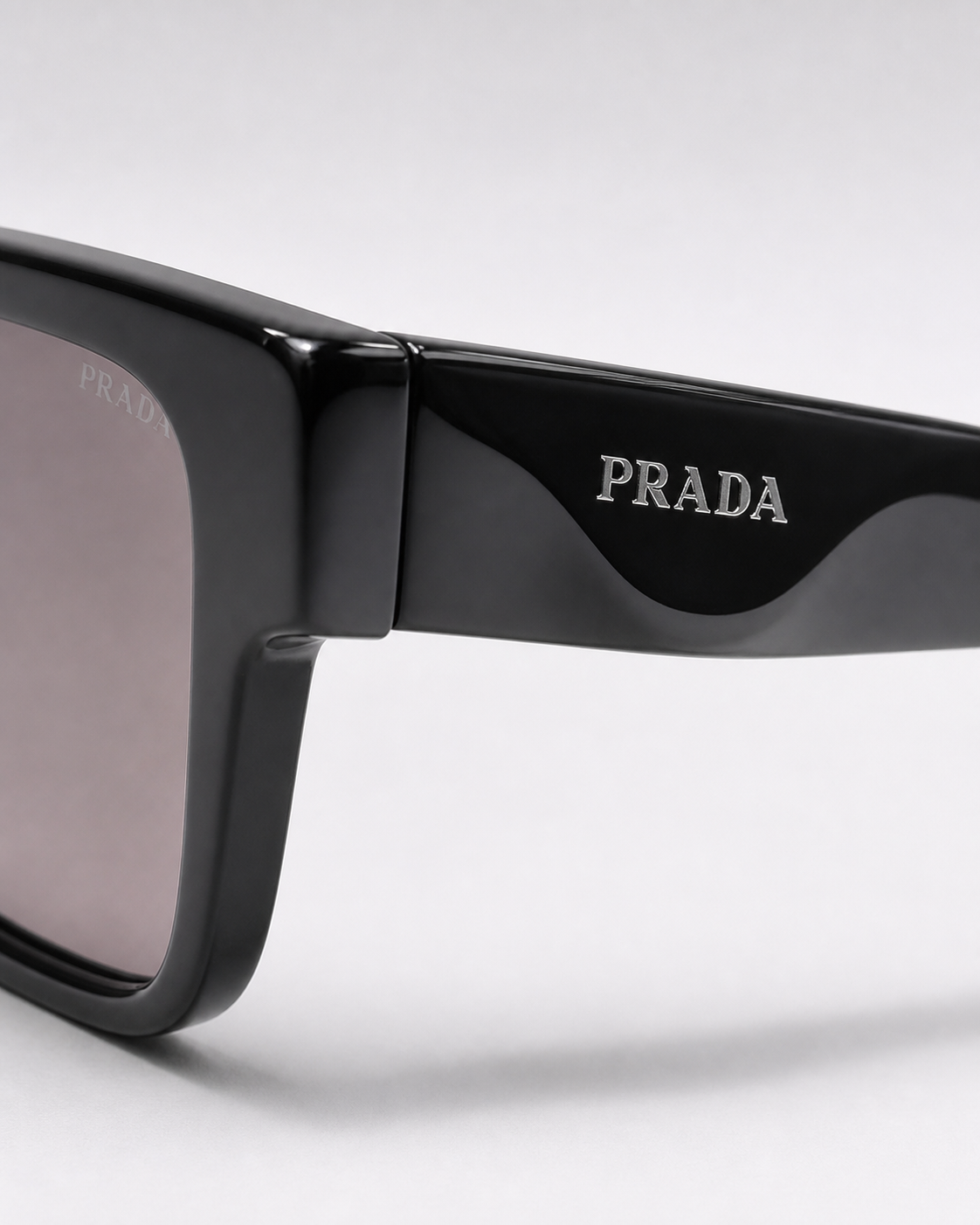 PR Black Brown Smoke Rectangular Sunglasses