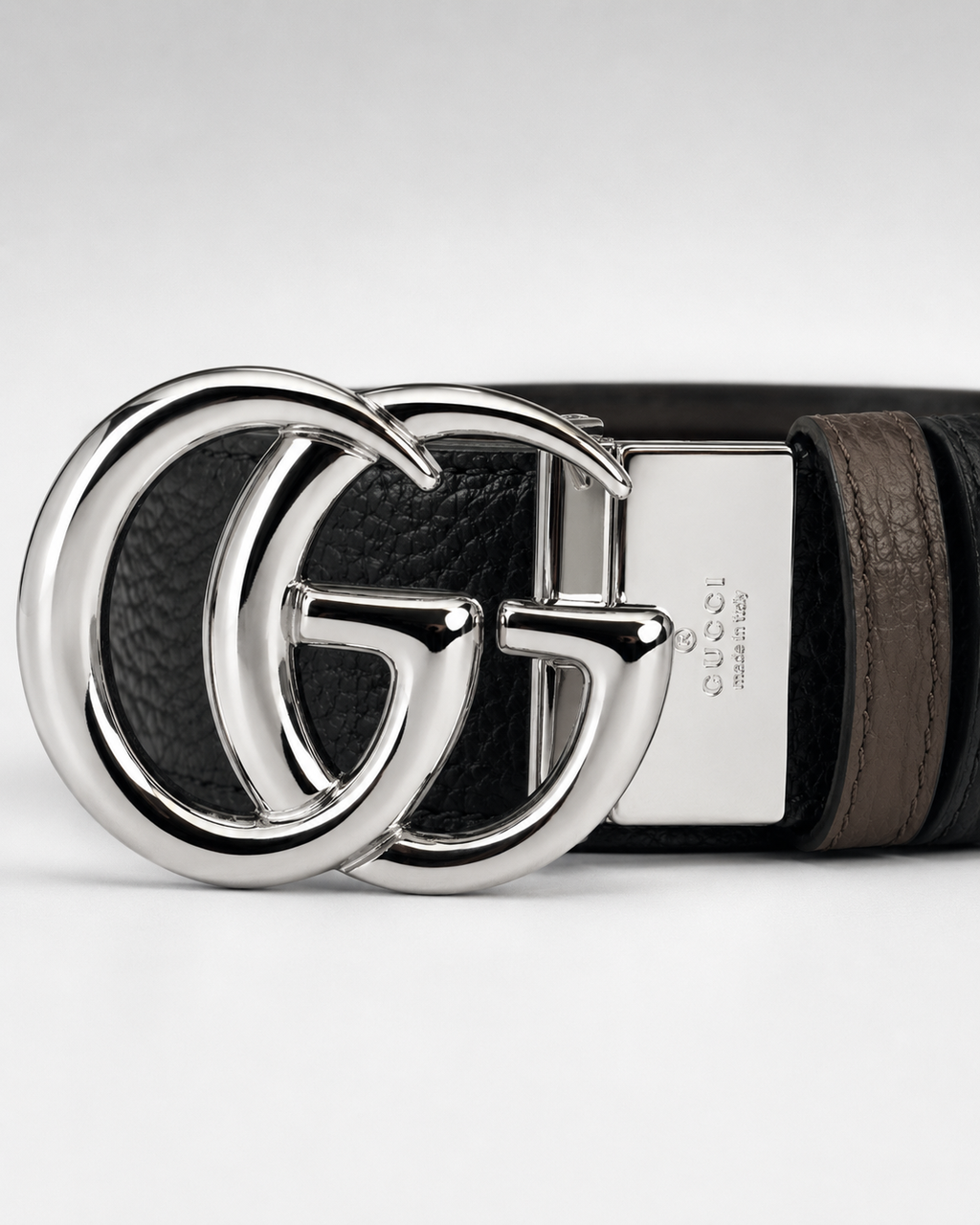 Black/ Brown Reversible Silver-Tone Buckle Belt - Product image 3