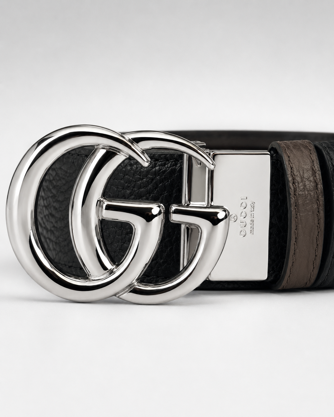 Black/ Brown Reversible Silver-Tone Buckle Belt - Product image 3