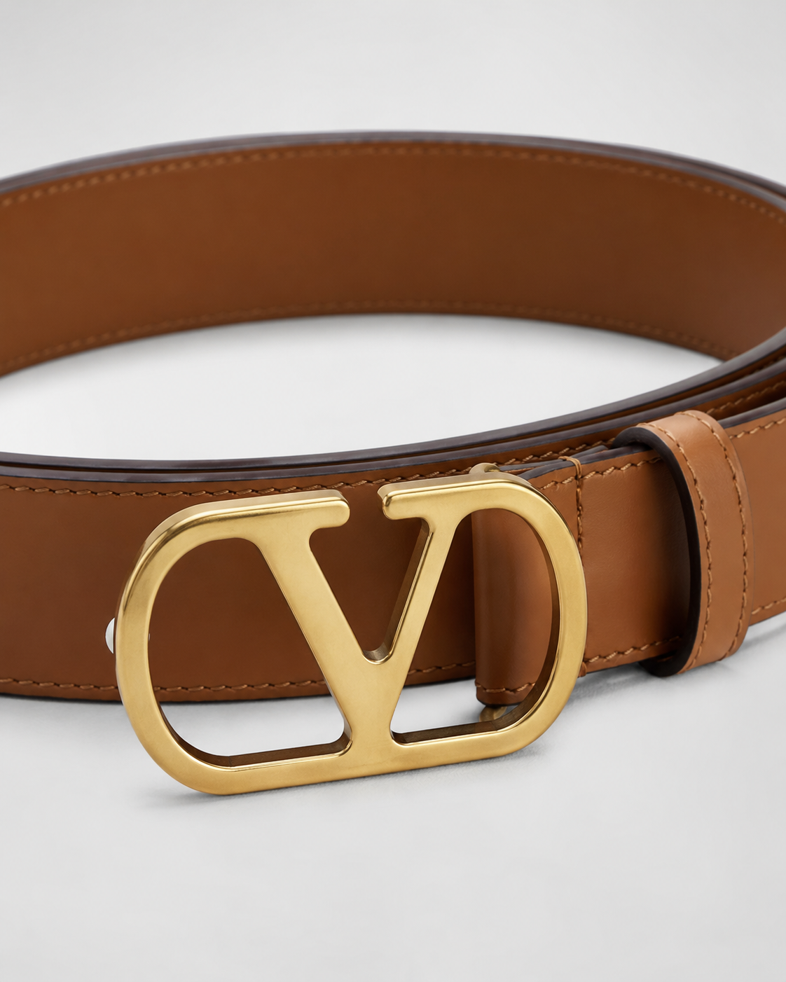 Tan/ brown/ Gold-tone Gold-Tone Buckle Belt - Product image 3