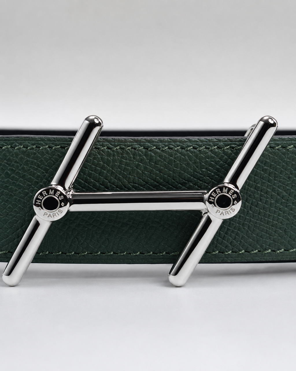 Dark green/ Black Reversible Silver-Tone Buckle Belt - Product image 3