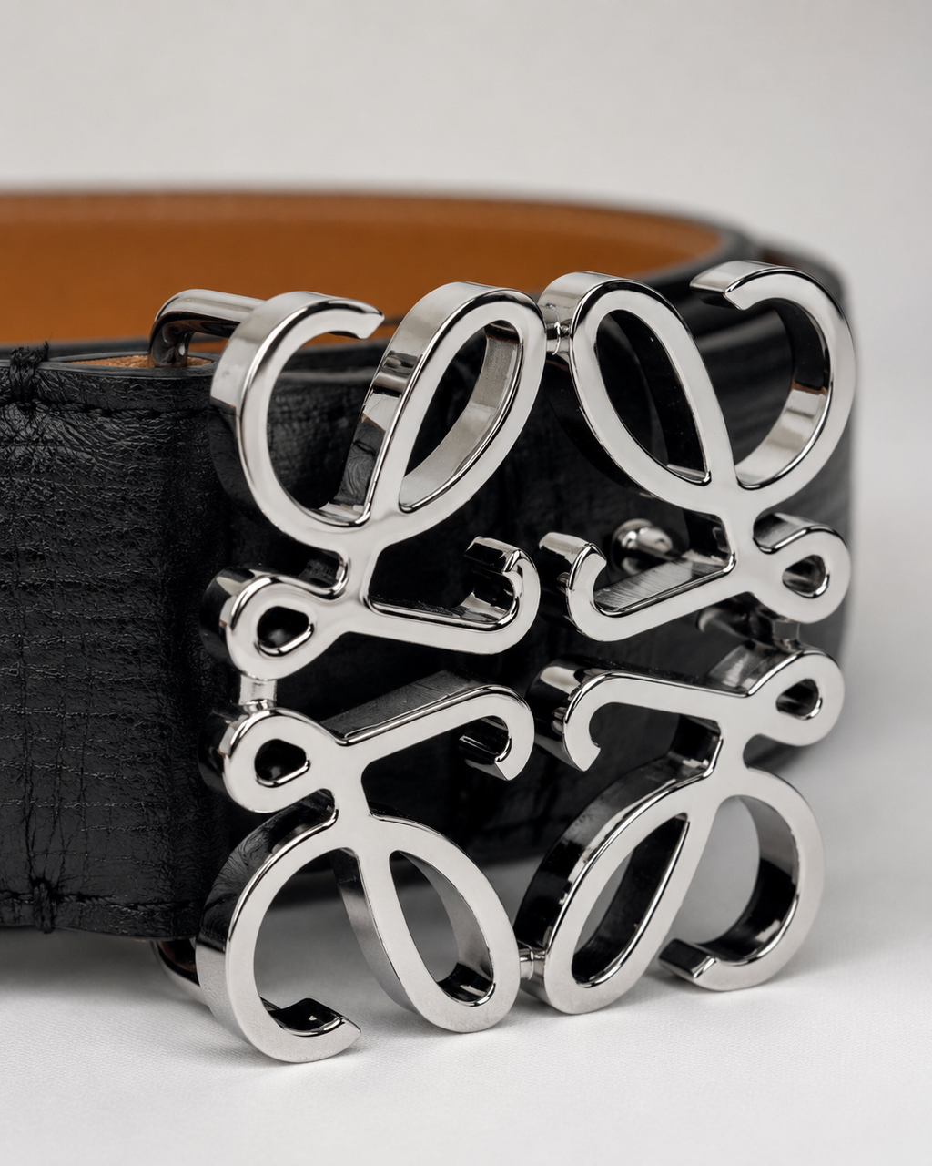 Black/ Tan/ brown Silver-Tone Buckle Belt - Product image 3