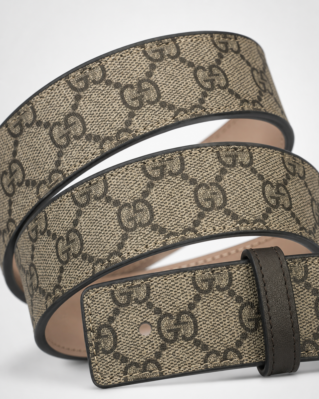 Brown/ beige/ Dark brown/ black Gold-Tone Buckle Belt - Product image 3