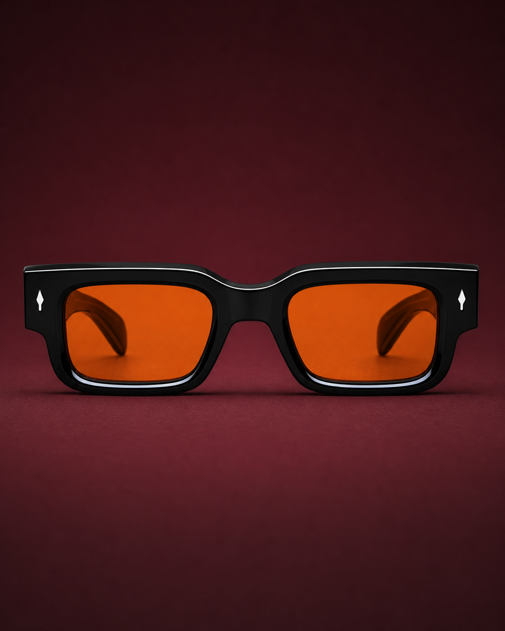 JMM — Black Amber Rectangular Sunglasses