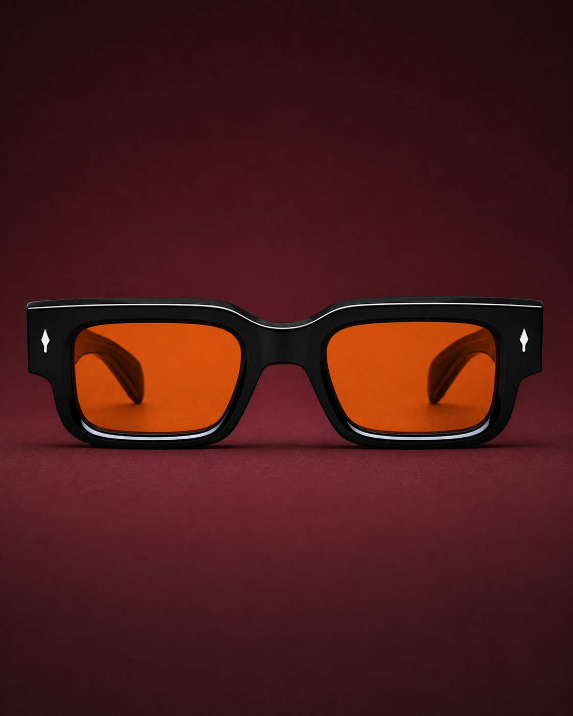 JMM Black Amber Rectangular Sunglasses