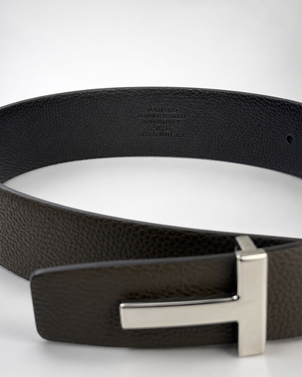 Dark brown/ Black Reversible Silver-Tone Buckle Belt - Product image 4