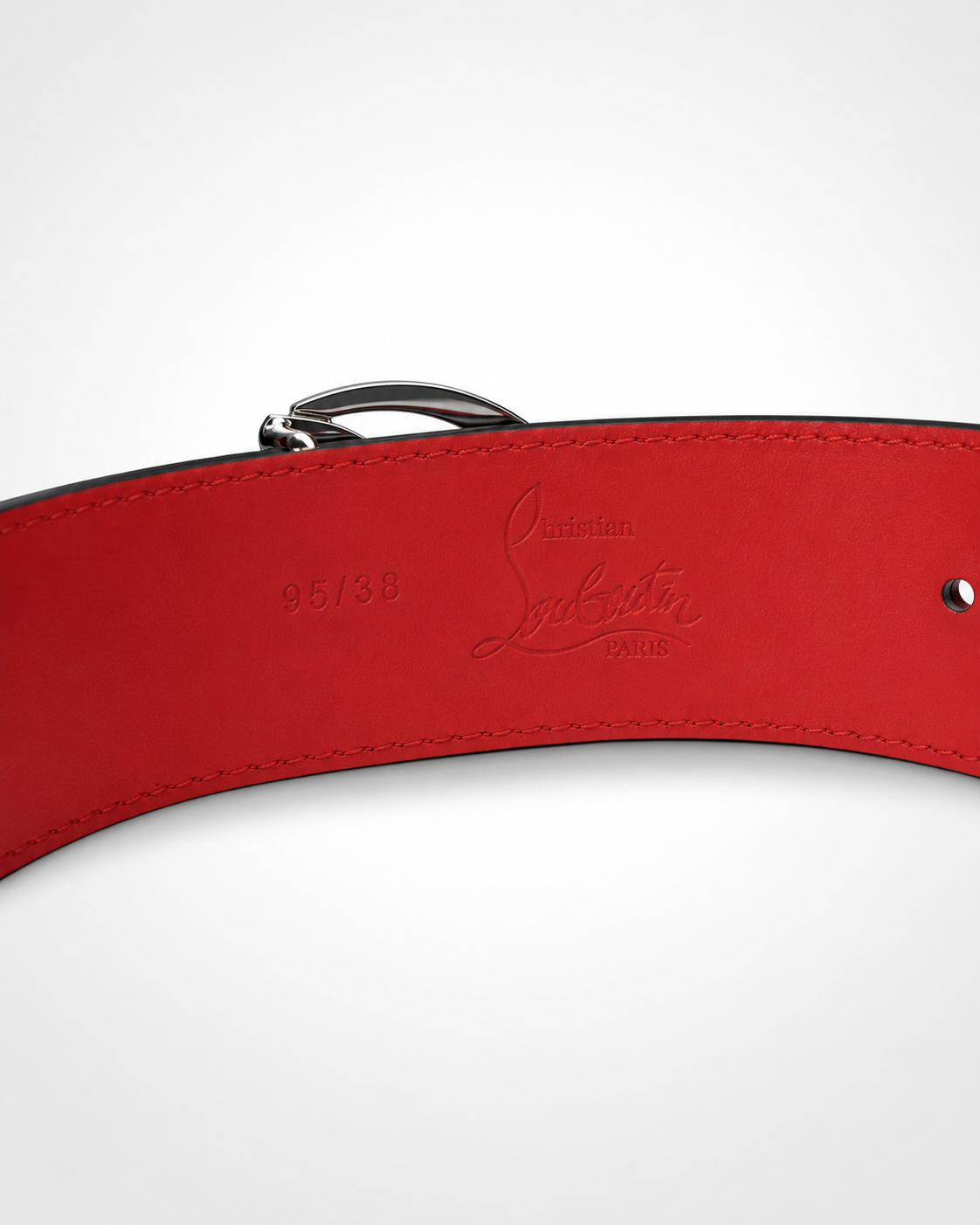 Black/ Red inner lining Silver-Tone Buckle Belt - Product image 4
