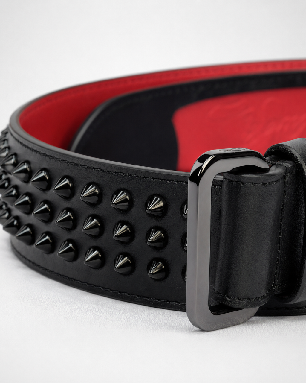 Black/ Red inner lining Dark Metal Buckle Belt - Product image 4