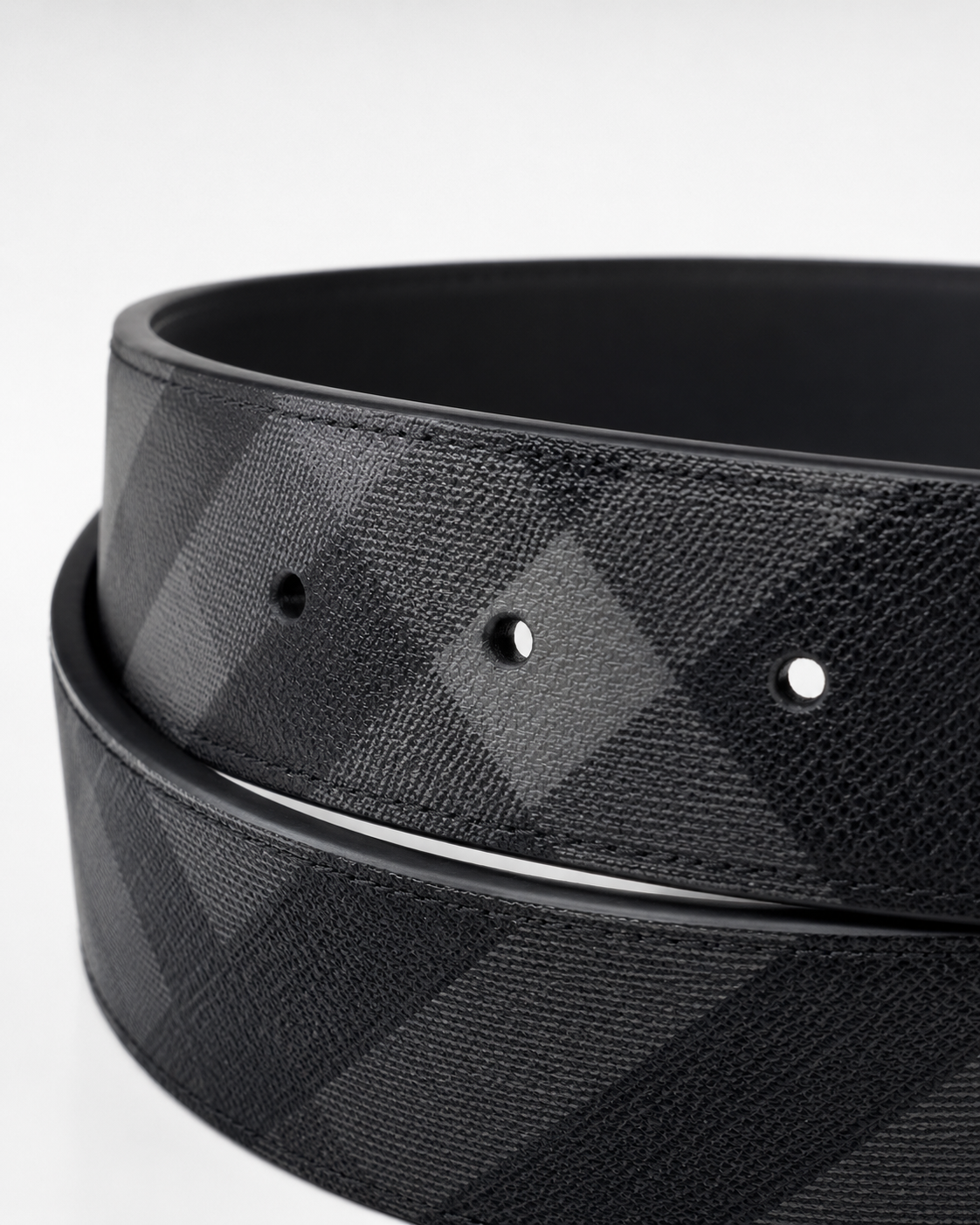 Black/ Grey check pattern; beige reverse is stated in the source description but not visible in the images Reversible Silver-Tone Buckle Belt - Product image 4
