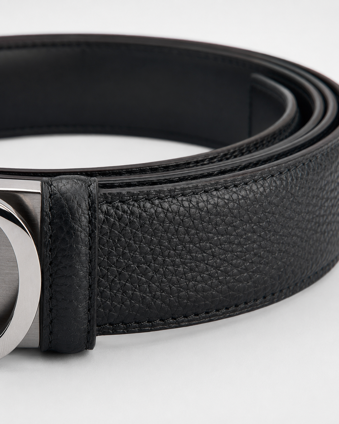 Black/ Silver-tone Silver-Tone Buckle Belt - Product image 4