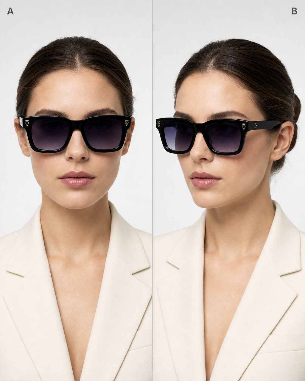 TH Black Purple Gradient Square Sunglasses