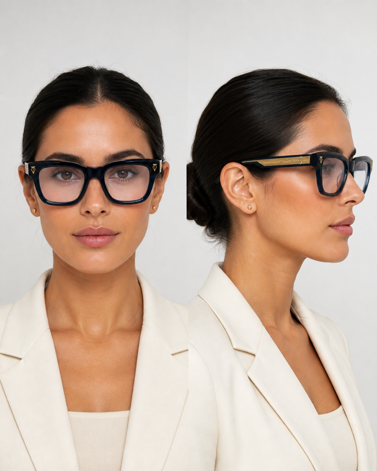 TH Navy Blue Clear-Tint Square Sunglasses
