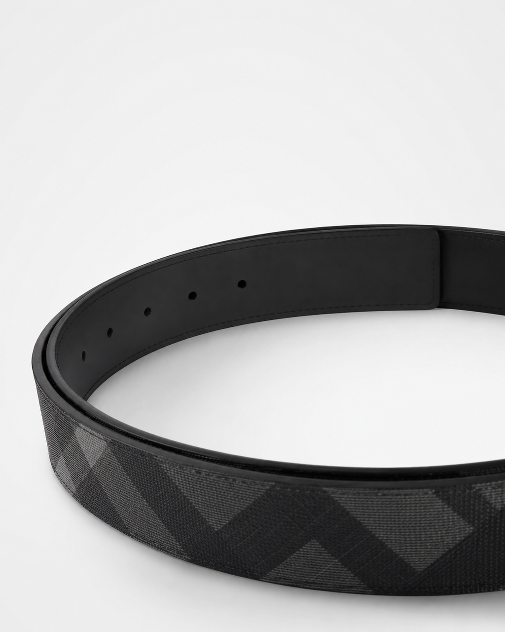 Black/ Grey check pattern; beige reverse is stated in the source description but not visible in the images Reversible Silver-Tone Buckle Belt - Product image 5