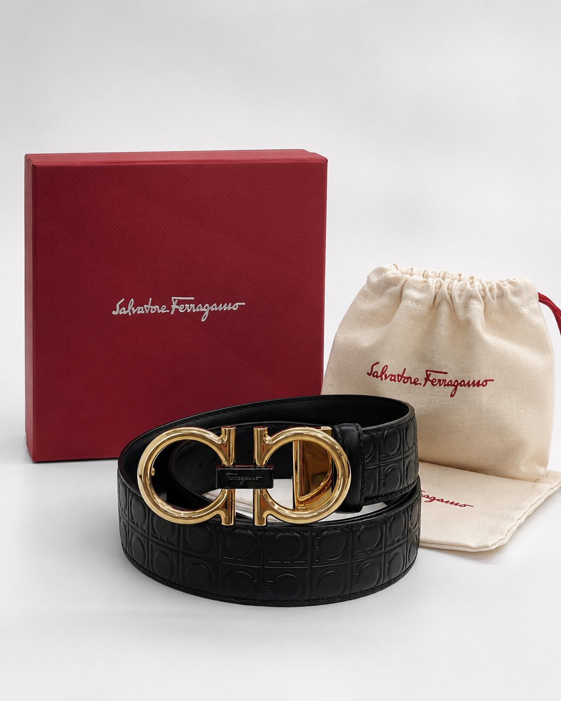 Black/ Gold-tone Reversible Gold-Tone Buckle Belt - Product image 5