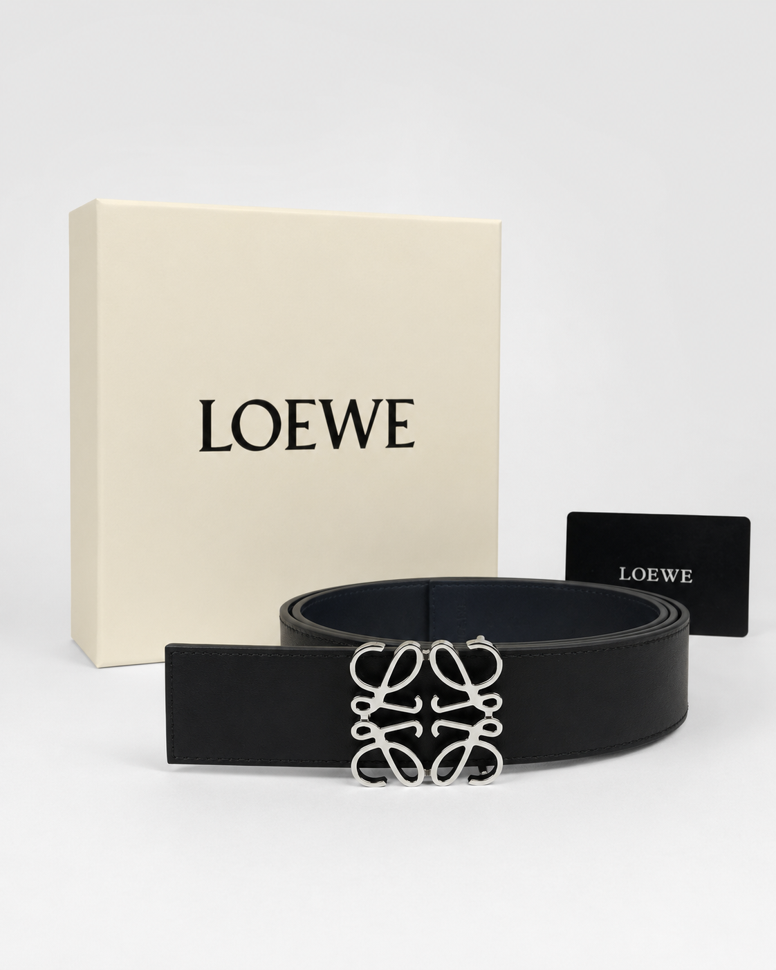 Black/ Dark blue Reversible Silver-Tone Buckle Belt - Product image 5
