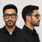 TH Navy Blue Clear-Tint Square Sunglasses