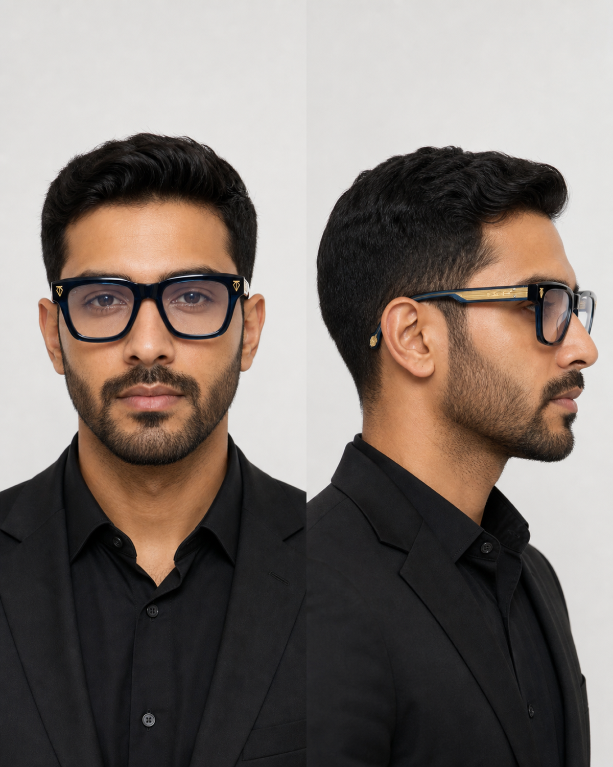 TH Navy Blue Clear-Tint Square Sunglasses