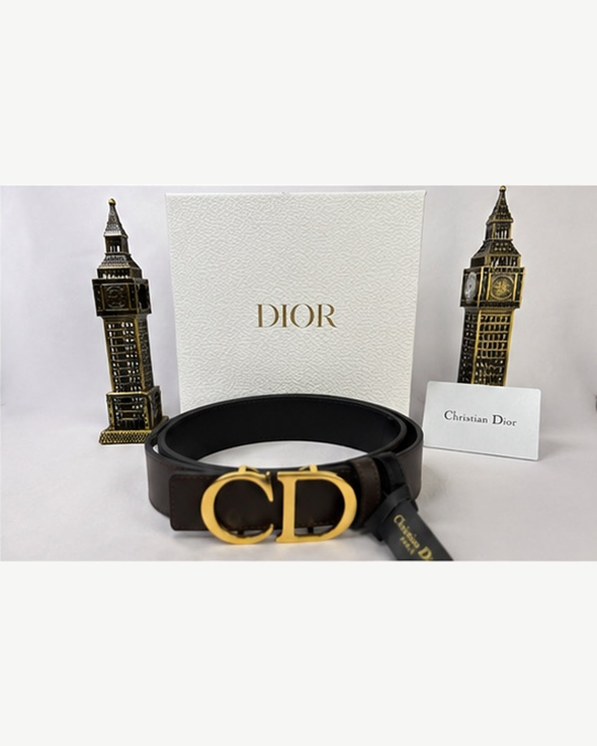 Black/ Dark brown Reversible Gold-Tone Buckle Belt - Product image 6
